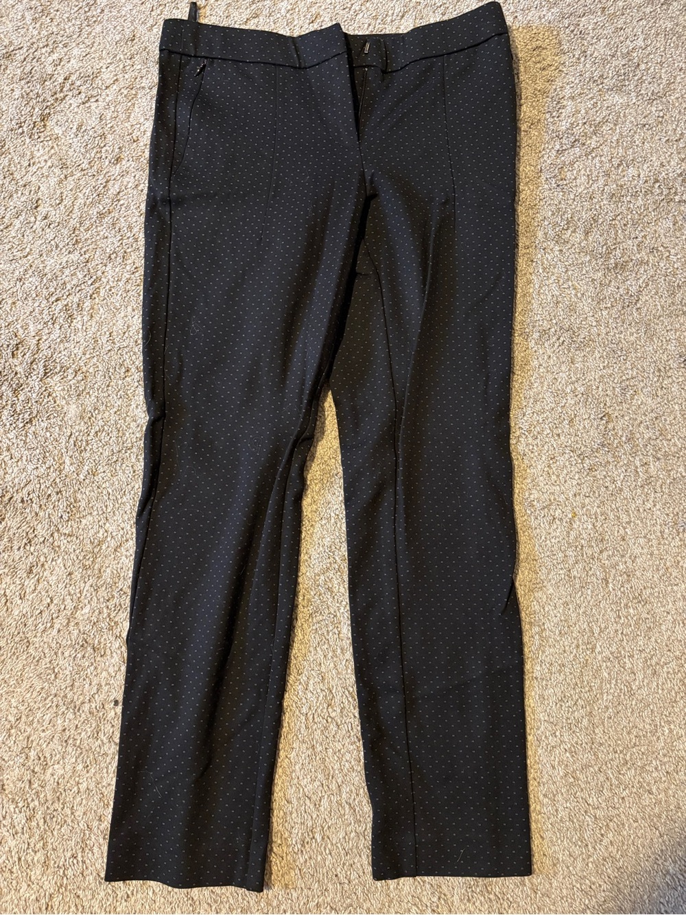 Amanda & Chelsea Black Micro-Print Straight-Leg Pants